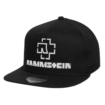Rammstein, Καπέλο παιδικό Flat Snapback, Μαύρο (100% ΒΑΜΒΑΚΕΡΟ, ΠΑΙΔΙΚΟ, UNISEX, ONE SIZE)