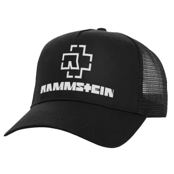 Rammstein, Structured Trucker Adult Hat, with Mesh, Black (100% COTTON, ADULT, UNISEX, ONE SIZE)