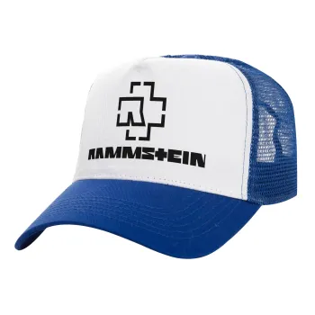 Rammstein, Καπέλο Ενηλίκων Structured Trucker, με Δίχτυ, ΛΕΥΚΟ/ΜΠΛΕ (100% ΒΑΜΒΑΚΕΡΟ, ΕΝΗΛΙΚΩΝ, UNISEX, ONE SIZE)