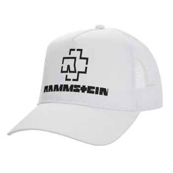 Rammstein, Καπέλο Ενηλίκων Structured Trucker, με Δίχτυ, ΛΕΥΚΟ (100% ΒΑΜΒΑΚΕΡΟ, ΕΝΗΛΙΚΩΝ, UNISEX, ONE SIZE)