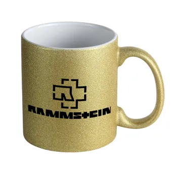 Rammstein, Κούπα Χρυσή Glitter που γυαλίζει, κεραμική, 330ml