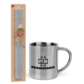 Rammstein, Easter Set, metallic thermal cup (300ml) & Easter aromatic flat candle (30cm) (GRAY)