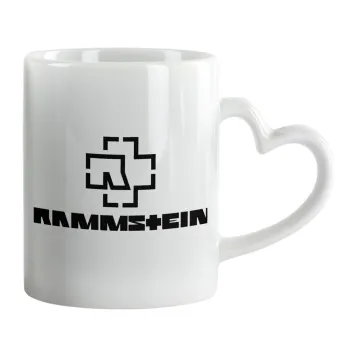 Rammstein, Κούπα καρδιά χερούλι λευκή, κεραμική, 330ml