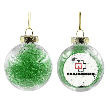 Rammstein, Transparent Christmas tree ball ornament with green filling 8cm