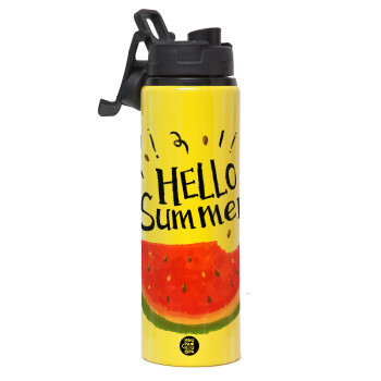 Summer Watermelon, Metallic water bottle with safety lid, 850ml aluminum