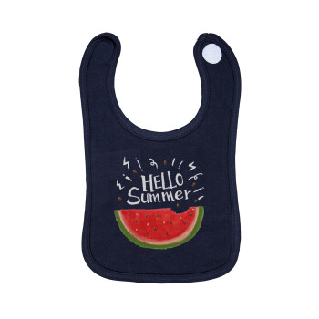 Summer Watermelon, Σαλιάρα με Σκρατς 100% Organic Cotton Μπλε (0-18 months)