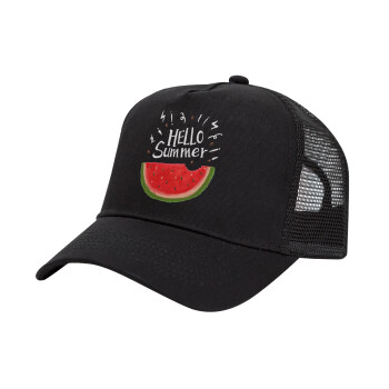 Summer Watermelon, Καπέλο Trucker με Δίχτυ, Μαύρο, (ΒΑΜΒΑΚΕΡΟ, ΠΑΙΔΙΚΟ, UNISEX, ONE SIZE)