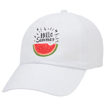 Summer Watermelon, Καπέλο Ενηλίκων Baseball Λευκό 5-φύλλο (POLYESTER, ΕΝΗΛΙΚΩΝ, UNISEX, ONE SIZE)