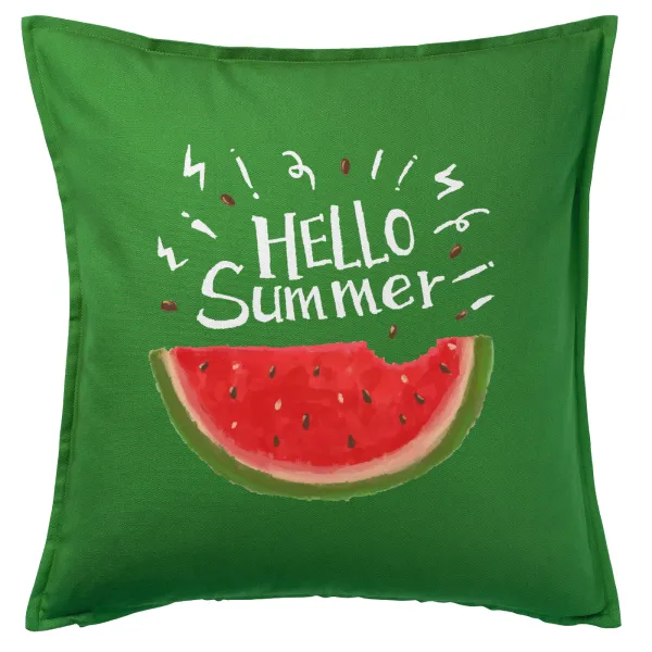 Summer Watermelon — Μαξιλάρι καναπέ Πράσινο 100% βαμβάκι, περιέχεται το γέμισμα (50x50cm)
