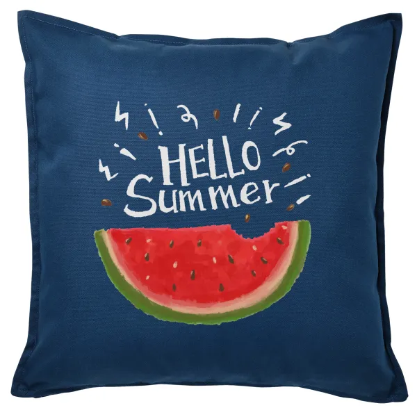 Summer Watermelon — Μαξιλάρι καναπέ Μπλε 100% βαμβάκι, περιέχεται το γέμισμα (50x50cm)