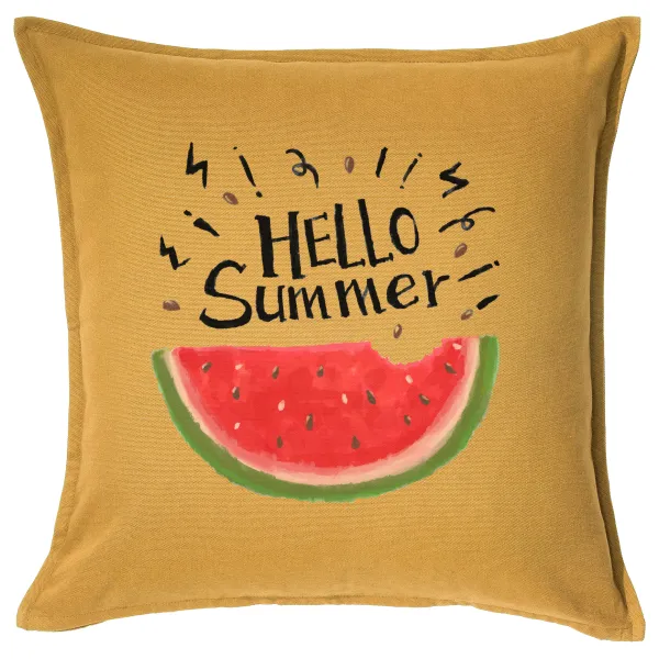 Summer Watermelon — Μαξιλάρι καναπέ Κίτρινο 100% βαμβάκι, περιέχεται το γέμισμα (50x50cm)