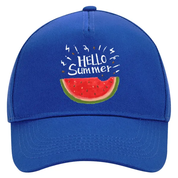 Summer Watermelon — Καπέλο Ενηλίκων Ultimate ΜΠΛΕ, (100% ΒΑΜΒΑΚΕΡΟ DRILL, ΕΝΗΛΙΚΩΝ, UNISEX, ONE SIZE)