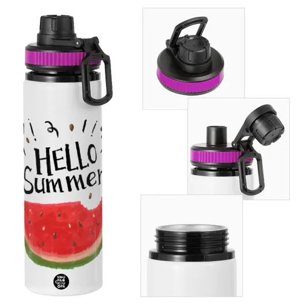Summer Watermelon — Μεταλλικό παγούρι νερού με καπάκι ασφαλείας, αλουμινίου 850ml