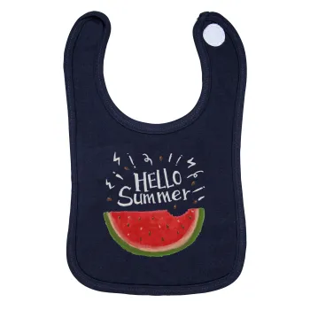 Summer Watermelon, Σαλιάρα με Σκρατς 100% Organic Cotton Μπλε (0-18 months)