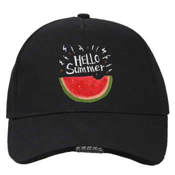 Summer Watermelon, Work & Activity LED Light Cap – Perfect for Night & Low Light Conditions (100% COTTON, ADULT, UNISEX)