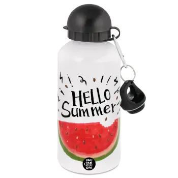 Summer Watermelon, Μεταλλικό παγούρι νερού, Λευκό, αλουμινίου 500ml