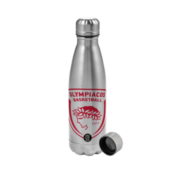 Olympiacos B.C., Metallic water bottle, stainless steel, 750ml