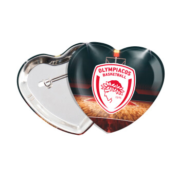 Olympiacos B.C., Κονκάρδα παραμάνα καρδιά (57x52mm)