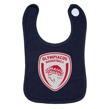 Olympiacos B.C., Σαλιάρα με Σκρατς 100% Organic Cotton Μπλε (0-18 months)