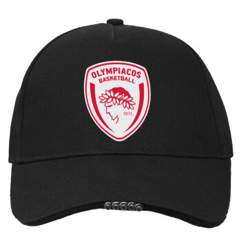 Olympiacos B.C., Work & Activity LED Light Cap – Perfect for Night & Low Light Conditions (100% COTTON, ADULT, UNISEX)