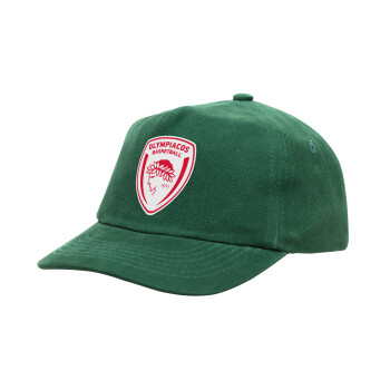 Olympiacos B.C., Καπέλο παιδικό Baseball, 100% Βαμβακερό Drill, ΠΡΑΣΙΝΟ (ΒΑΜΒΑΚΕΡΟ, ΠΑΙΔΙΚΟ, ONE SIZE)