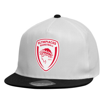 Olympiacos B.C., Καπέλο παιδικό Flat Snapback, Λευκό (100% ΒΑΜΒΑΚΕΡΟ, ΠΑΙΔΙΚΟ, UNISEX, ONE SIZE)