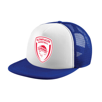 Olympiacos B.C., Καπέλο Ενηλίκων Soft Trucker με Δίχτυ Blue/White (POLYESTER, ΕΝΗΛΙΚΩΝ, UNISEX, ONE SIZE)
