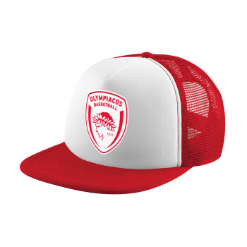 Olympiacos B.C., Καπέλο Soft Trucker με Δίχτυ Red/White 