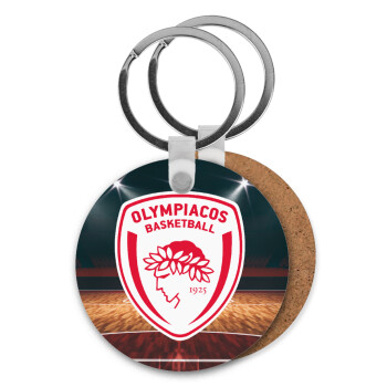 Olympiacos B.C., Μπρελόκ Ξύλινο στρογγυλό MDF Φ5cm