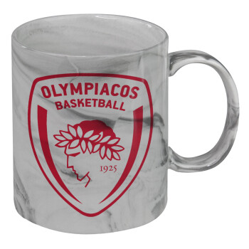 Olympiacos B.C., Mug ceramic marble style, 330ml
