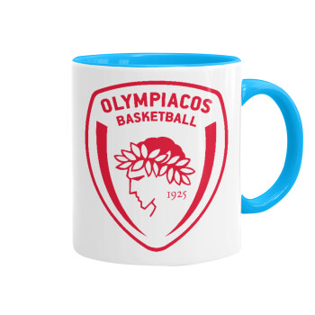 Olympiacos B.C., Κούπα χρωματιστή γαλάζια, κεραμική, 330ml