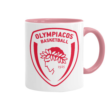Olympiacos B.C., Mug colored pink, ceramic, 330ml