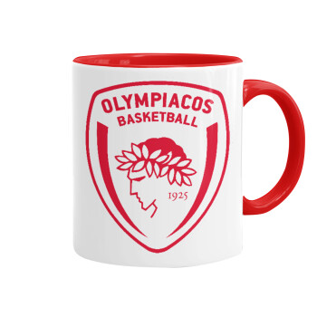 Olympiacos B.C., Κούπα χρωματιστή κόκκινη, κεραμική, 330ml