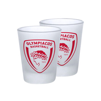 Olympiacos B.C., Σφηνοπότηρα γυάλινα 45ml του πάγου (2 τεμάχια)