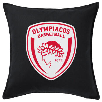 Olympiacos B.C., Sofa cushion black 50x50cm includes filling