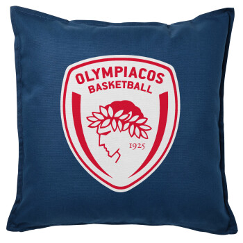Olympiacos B.C., Μαξιλάρι καναπέ Μπλε 100% βαμβάκι, περιέχεται το γέμισμα (50x50cm)
