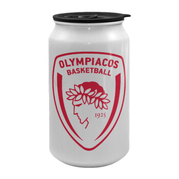Olympiacos B.C., Κούπα ταξιδιού μεταλλική με καπάκι (tin-can) 500ml