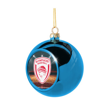 Olympiacos B.C., Blue Christmas tree ball ornament 8cm