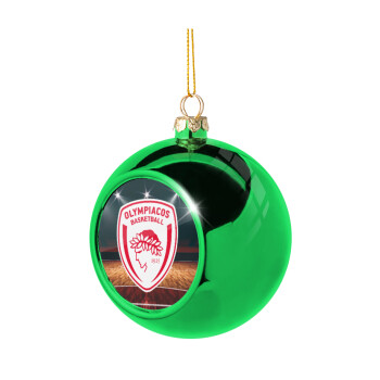 Olympiacos B.C., Green Christmas tree ornament ball 8cm