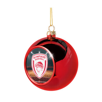 Olympiacos B.C., Χριστουγεννιάτικη μπάλα δένδρου Κόκκινη 8cm