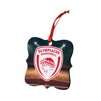 Olympiacos B.C., Χριστουγεννιάτικο στολίδι polygon ξύλινο 7.5cm