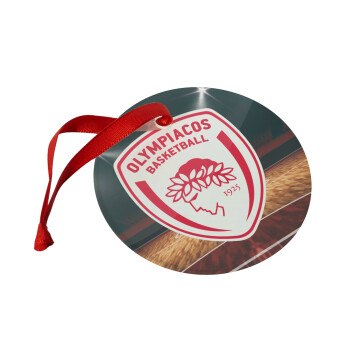 Olympiacos B.C., Christmas ornament glass 9cm