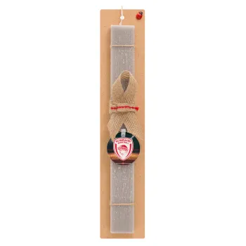 Olympiacos B.C., Easter Set, wooden keychain & scented Easter candle flat (30cm) (GRAY)
