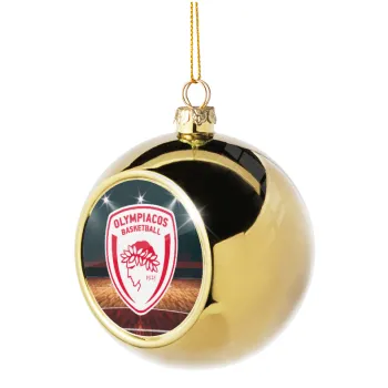 Olympiacos B.C., Golden Christmas tree ball ornament 8cm