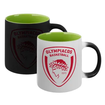 Olympiacos B.C., Κούπα Μαγική εσωτερικό πράσινο, κεραμική 330ml που αλλάζει χρώμα με το ζεστό ρόφημα