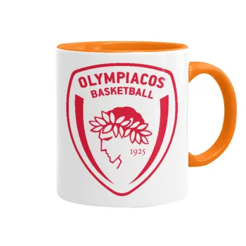 Olympiacos B.C., Κούπα χρωματιστή πορτοκαλί, κεραμική, 330ml