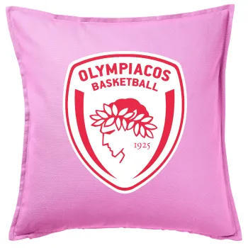 Olympiacos B.C., Sofa cushion Pink 50x50cm includes filling