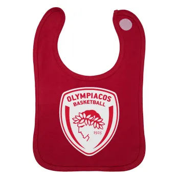 Olympiacos B.C., Σαλιάρα με Σκρατς Κόκκινη 100% Organic Cotton (0-18 months)