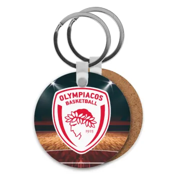 Olympiacos B.C., Μπρελόκ Ξύλινο στρογγυλό MDF Φ5cm