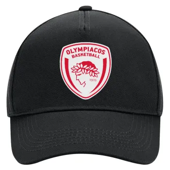 Olympiacos B.C., Adult Ultimate Hat BLACK, (100% COTTON DRILL, ADULT, UNISEX, ONE SIZE)